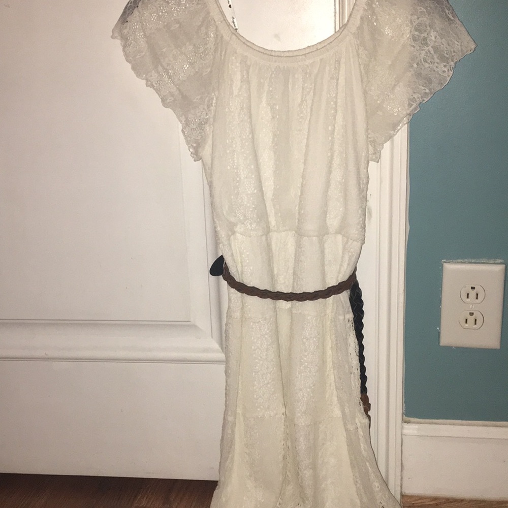 Sequin Hearts White Dress